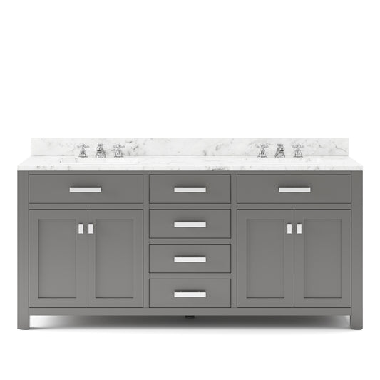 MADISON 72"W x 34"H Cashmere Gray Double-Sink Vanity