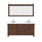 ABERDEEN 72"W x 34"H Sierra Rustic Double-Sink Vanity with Carrara White Marble Countertop + Mirrors