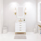 BRISTOL 30"W x 34"H Pure White Single-Sink Vanity with Carrara White Marble Countertop + Satin Gold Gooseneck Faucet