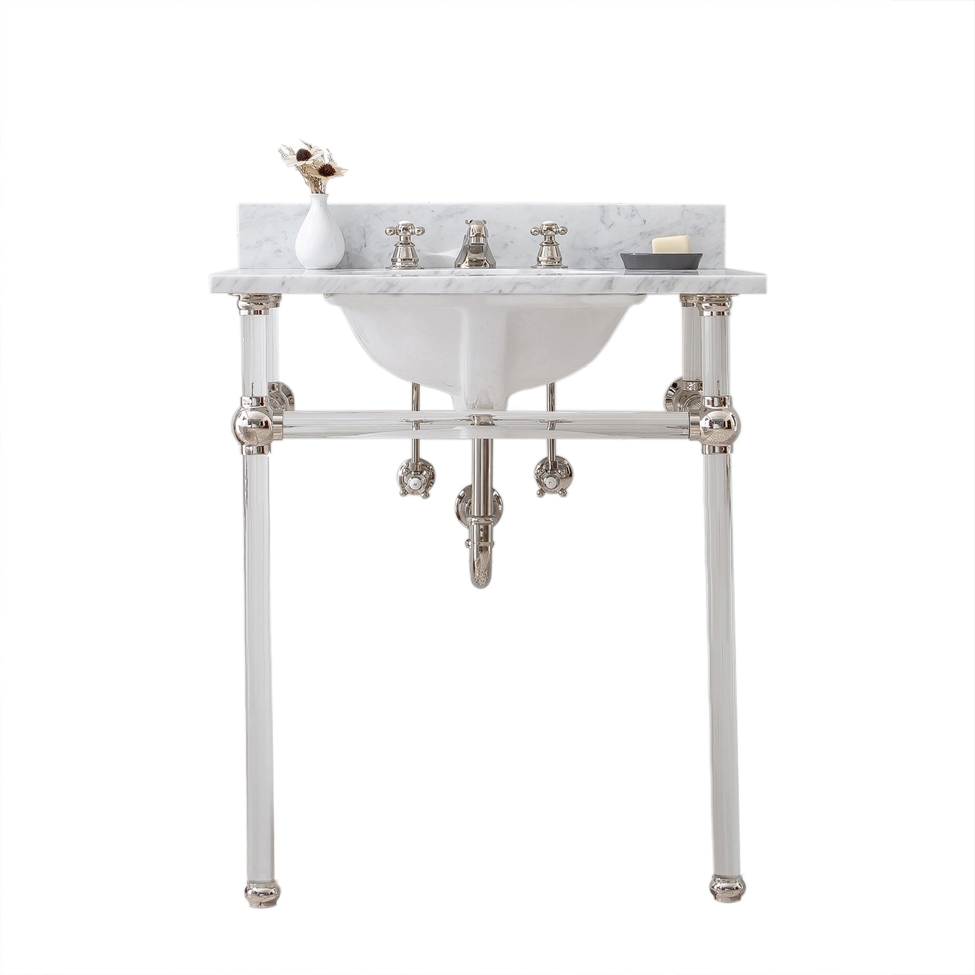 EMPIRE 30"W x 34"H  Single Washstand , P-Trap, Countertop with Sink, and F2-0009 Faucet included, in Polished Nickel Finish