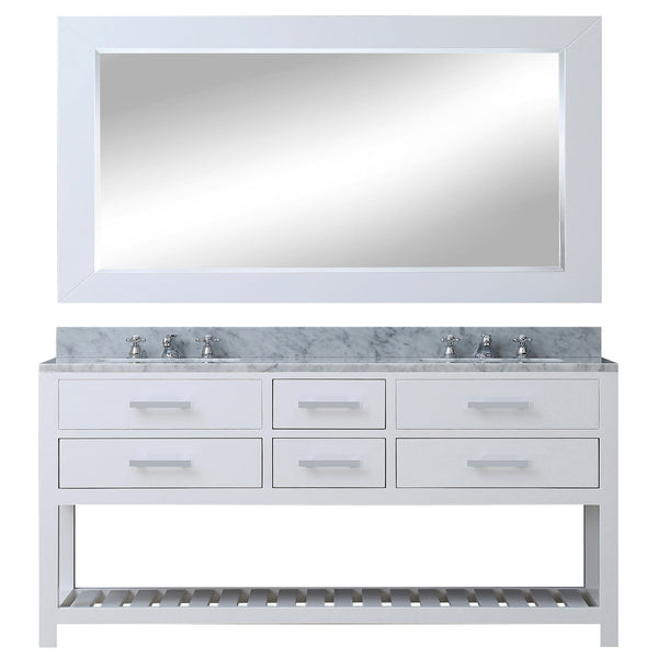 MADALYN 72W x 34H Pure White Double-Sink Vanity + Faucets & Mirror