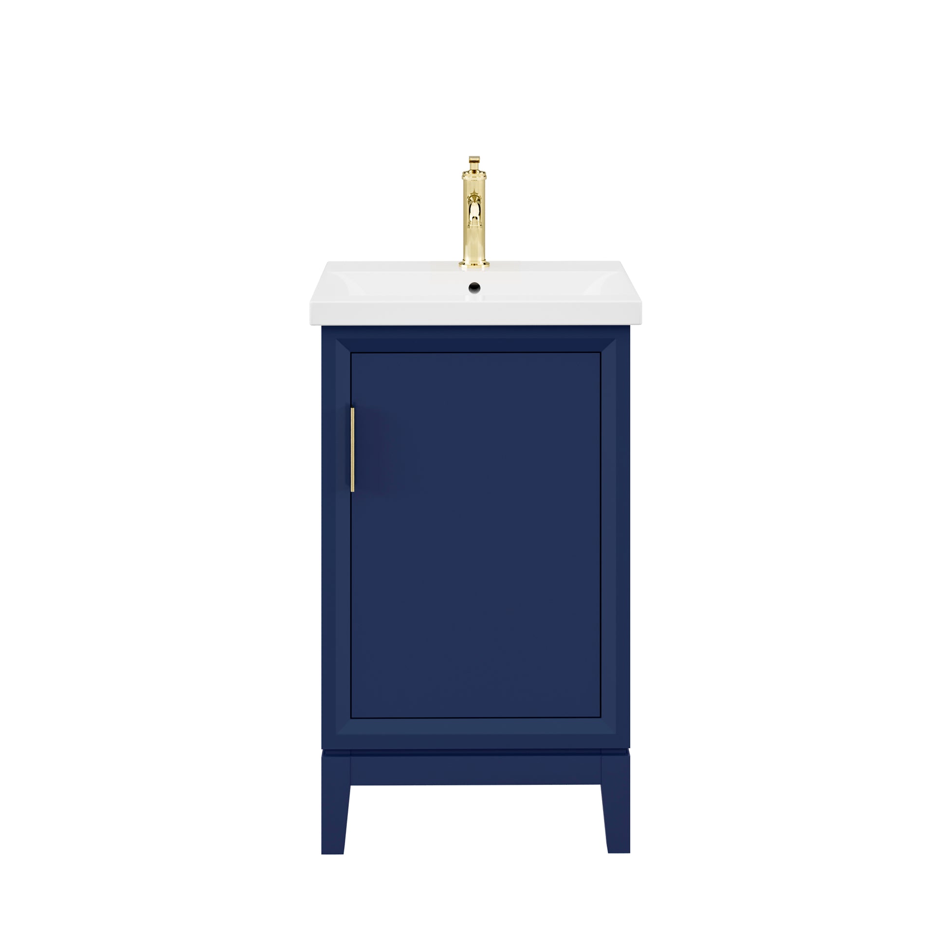 ELSA 20.5"W x 34"H Monarch Blue Integrated Ceramic Sink Vanity + Modern Single Faucet