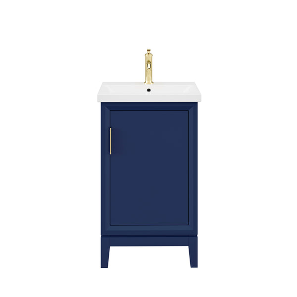 ELSA 20.5W x 34H Monarch Blue Integrated Ceramic Sink Vanity + Modern Single Faucet