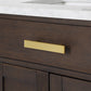 CHESTNUT 48"W x 34.2"H Brown Oak Single-Sink Vanity with Carrara White Marble Countertop + Faucet