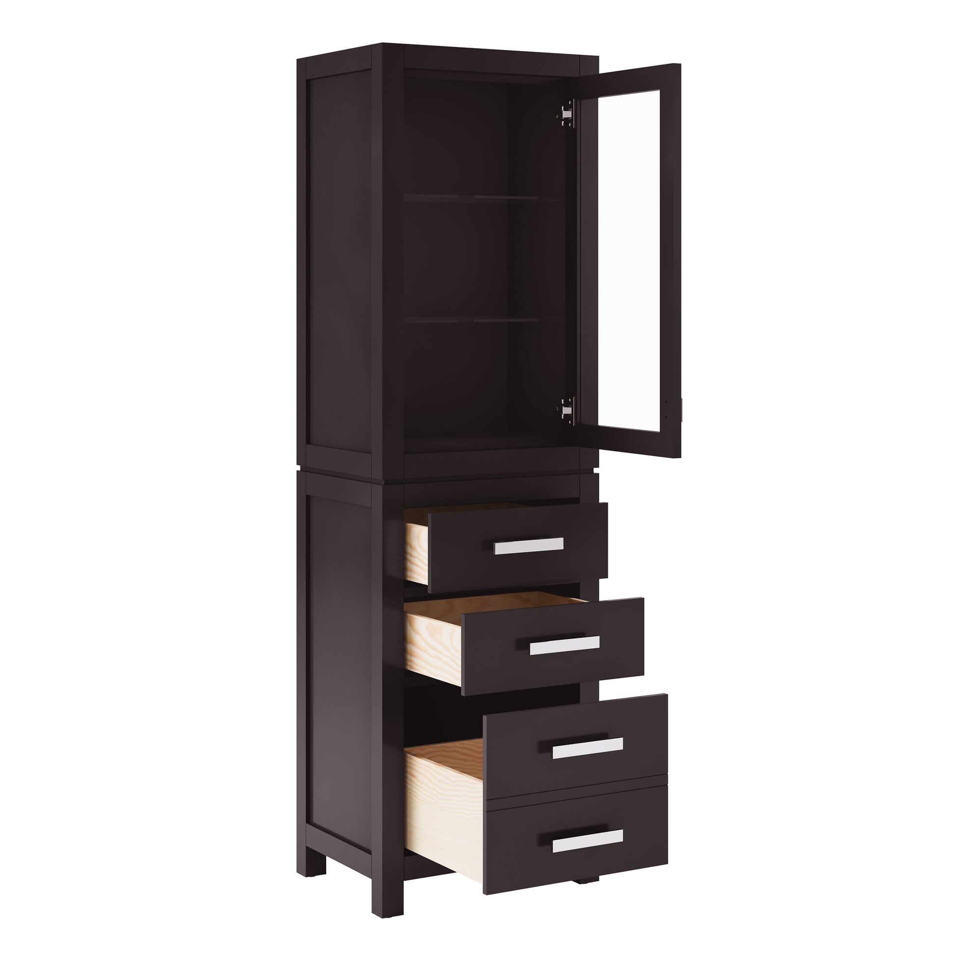 Madison Collection Linen Cabinet In Espresso