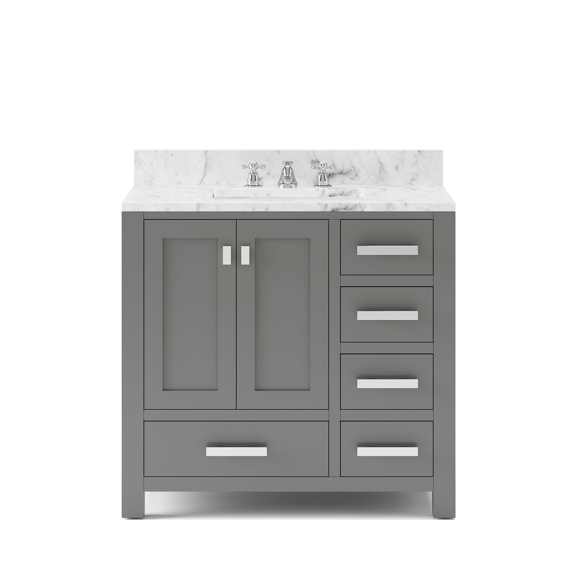 MADISON 36"W x 34"H Cashmere Gray Single-Sink Vanity + Faucets