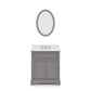 DERBY 30"W x 34"H Cashmere Gray Single-Sink Vanity with Carrara White Marble Countertop + Faucet & Mirror