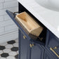 PALACE 60"W x 34"H Monarch Blue Double-Sink Vanity with White Quartz Countertop + Mirrors