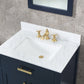 MADISON 30"W x 34"H Monarch Blue Single-Sink Vanity with Carrara White Marble Countertop + Mirror