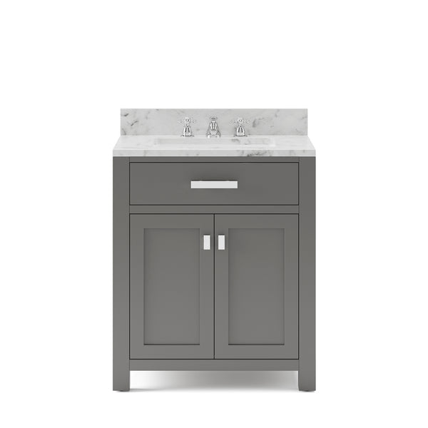 MADISON 30W x 34H Cashmere Gray Single-Sink Vanity + Faucets