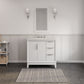 ELIZABETH 36"W x 34.25"H Pure White Single-Sink Vanity with Carrara White Marble Countertop + Faucets (F2-0009-01-BX)