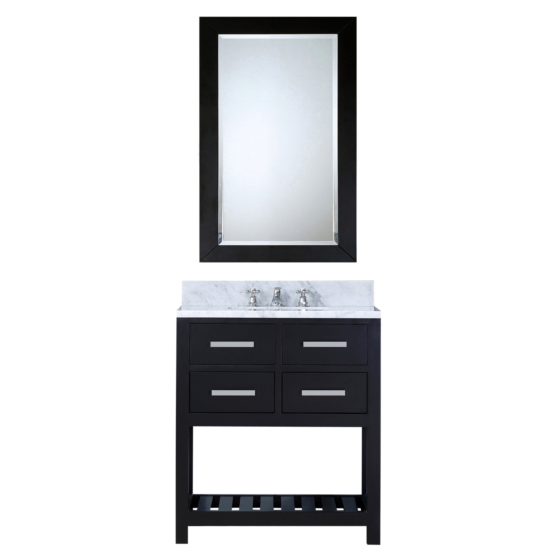 MADALYN 30"W x 34"H Espresso Single-Sink Vanity + Mirror