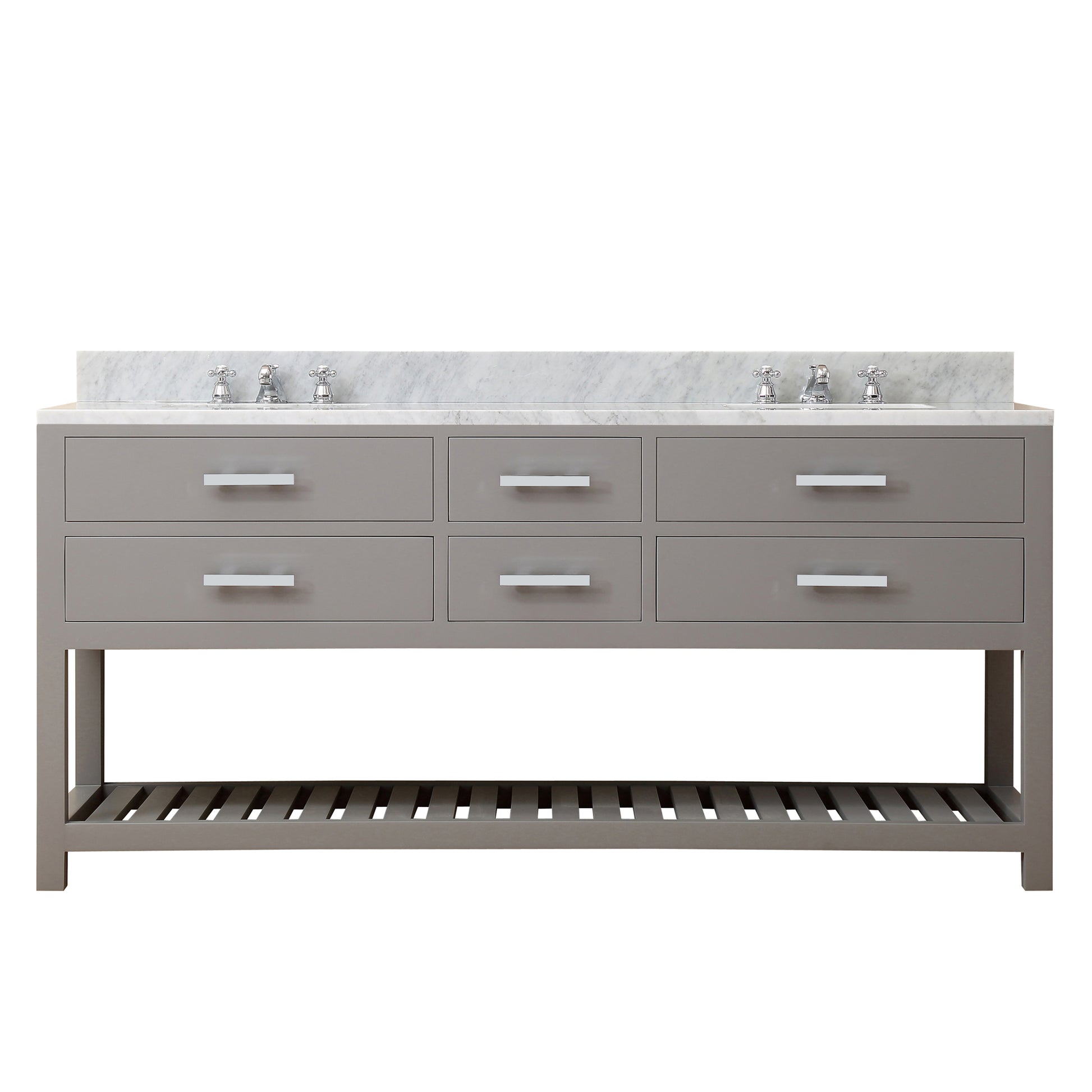 MADALYN 72"W x 34"H Cashmere Gray Double-Sink Vanity + Faucets