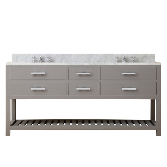 MADALYN 72"W x 34"H Cashmere Gray Double-Sink Vanity + Faucets