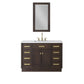 CHESTNUT 48"W x 34.2"H Brown Oak Single-Sink Vanity with Carrara White Marble Countertop + Faucet & Mirror