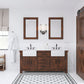 PAISLEY 72"W x 33"H Sierra Rustic Double-Sink Vanity with Carrara White Marble Countertop