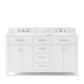 MADISON 60"W x 34"H Pure White Double-Sink Vanity