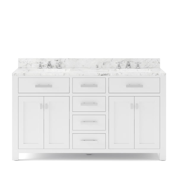 MADISON 60W x 34H Pure White Double-Sink Vanity