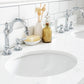 QUEEN 60"W x 34"H Cashmere Gray Double-Sink Vanity with Carrara Quartz Countertop + Faucets & Mirror (F2-0012-01-TL)