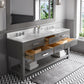 MADALYN 72"W x 34"H Cashmere Gray Double-Sink Vanity + Mirror