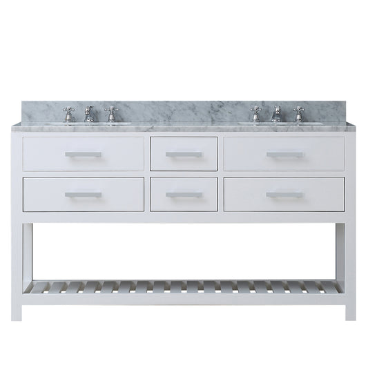 MADALYN 60"W x 34"H Pure White Double-Sink Vanity