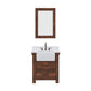 PAISLEY 31"W x 33"H Sierra Rustic Single-Sink Vanity with Carrara White Marble Countertop + Hook Faucet and Mirror