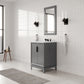 ELIZABETH 24"W x 34.25"H Cashmere Gray Single-Sink Vanity with Carrara White Marble Countertop + Faucets (F2-0009-03-BX)