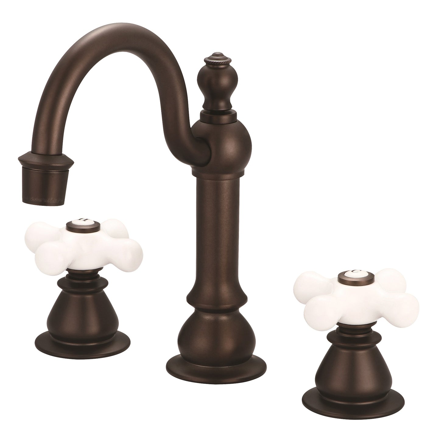 American 20th Century Classic Widespread Bathroom F2-0012 Faucets With Pop-Up Drain in Oil Rubbed Bronze Finish, With Porcelain Cross Handles, Hot And Cold Labels Included