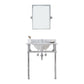 EMBASSY 30"W x 34"H  Single Washstand , P-Trap, Countertop with Sink, F2-0013 Faucet and Mirror included, in Chrome Finish