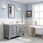 QUEEN 48"W x 34"H Cashmere Gray Single-Sink Vanity with Carrara Quartz Countertop + Faucets & Mirror (F2-0013)