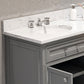 DERBY 72"W x 34"H Cashmere Gray Double-Sink Vanity with Carrara White Marble Countertop + Mirrors