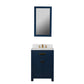 MADISON 24"W x 34"H Monarch Blue Single-Sink Vanity with Carrara White Marble Countertop + Mirror