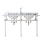 EMPIRE 60"W x 34"H  Double Washstand , P-Trap, and Countertop with Sink included, in Polished Nickel Finish