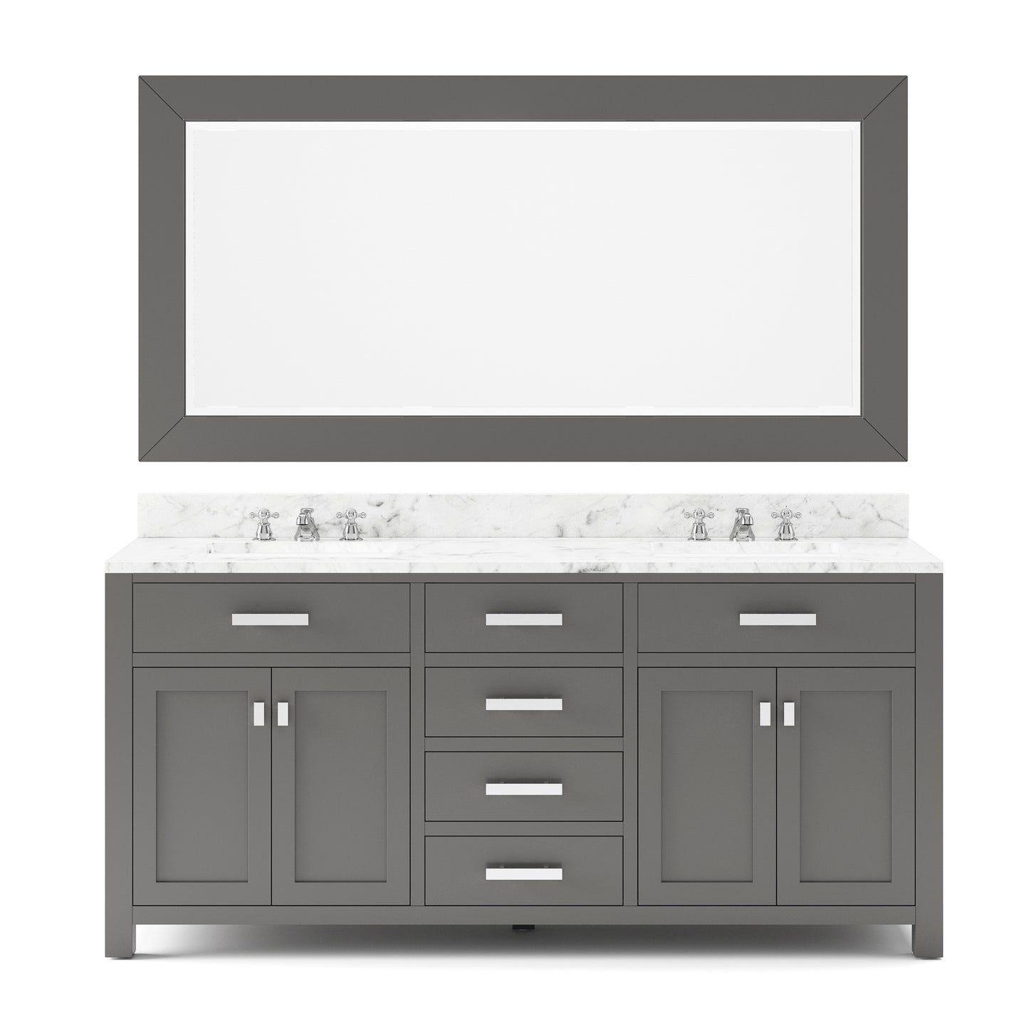 MADISON 72"W x 34"H Cashmere Gray Double-Sink Vanity + Mirror