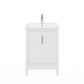 ELISE 24.5"W x 34.5"H Pure White Integrated Ceramic Sink Vanity + Modern Single Faucet