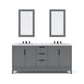 ELIZABETH 72"W x 34.25"H Cashmere Gray Double-Sink Vanity with Carrara White Marble Countertop + Faucets & Mirror (F2-0009-03-BX)