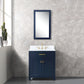 MADISON 30"W x 34"H Monarch Blue Single-Sink Vanity with Carrara White Marble Countertop + Faucets (F2-0012-06-TL)