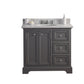 DERBY 36"W x 34"H Cashmere Gray Single-Sink Vanity with Carrara White Marble Countertop