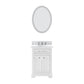 DERBY 24"W x 34"H Pure White Single-Sink Vanity with Carrara White Marble Countertop + Mirror