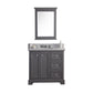 DERBY 36"W x 34"H Cashmere Gray Single-Sink Vanity with Carrara White Marble Countertop + Mirror