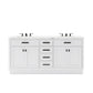 HARTFORD 72"W x 34"H Pure White Double-Sink Vanity with Carrara White Marble Countertop + Classic Faucet