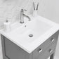 VIOLA 24"W x 34"H Cashmere Gray Integrated Ceramic Sink Vanity + Modern Single Faucet