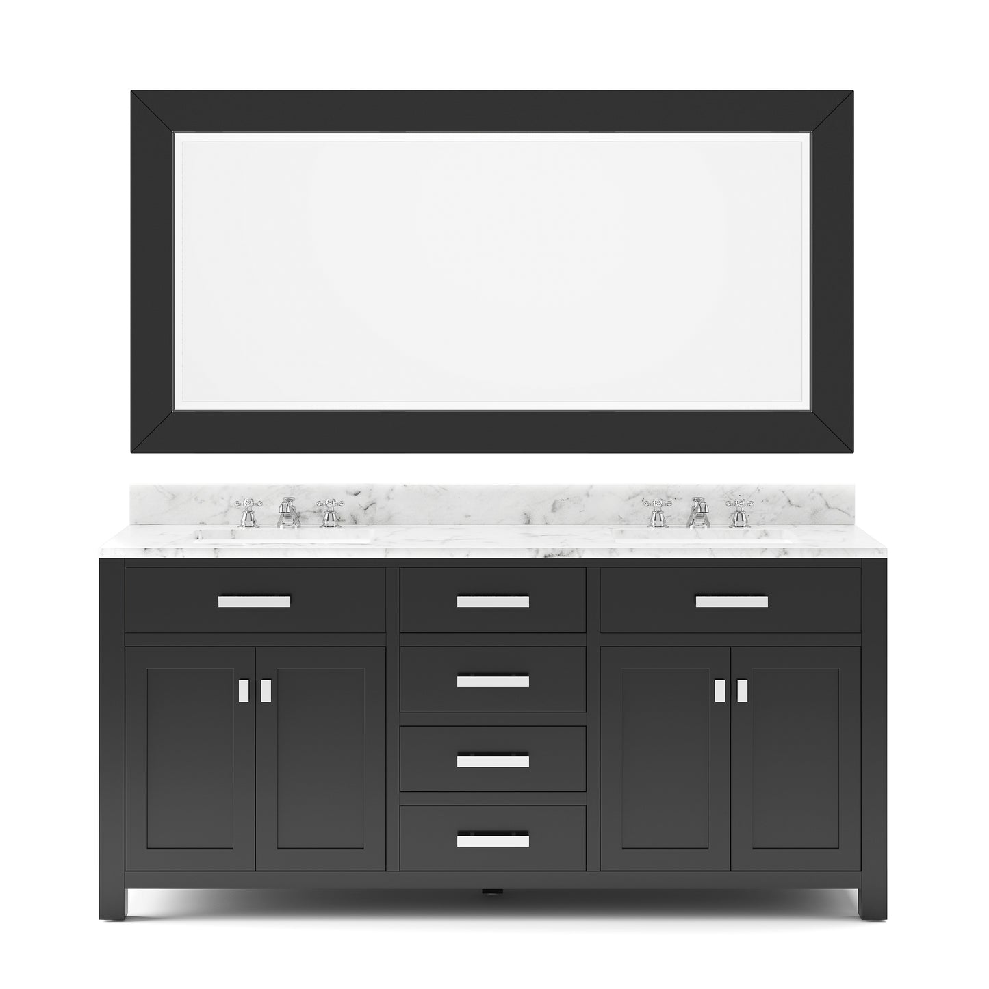 MADISON 72"W x 34"H Espresso Double-Sink Vanity + Mirror