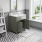 MADISON 30"W x 34"H Glacial Green Single-Sink Vanity with Carrara White Marble Countertop + Gooseneck Faucet and Mirror