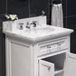 DERBY 24"W x 34"H Pure White Single-Sink Vanity with Carrara White Marble Countertop + Mirror