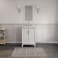 ELIZABETH 24"W x 34.25"H Pure White Single-Sink Vanity with Carrara White Marble Countertop + Mirror