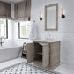 HUGO 30"W x 34.3"H Gray Oak Single-Sink Vanity with Carrara White Marble Countertop + Mirror