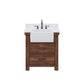 PAISLEY 31"W x 33"H Sierra Rustic Single-Sink Vanity with Carrara White Marble Countertop + Hook Faucet