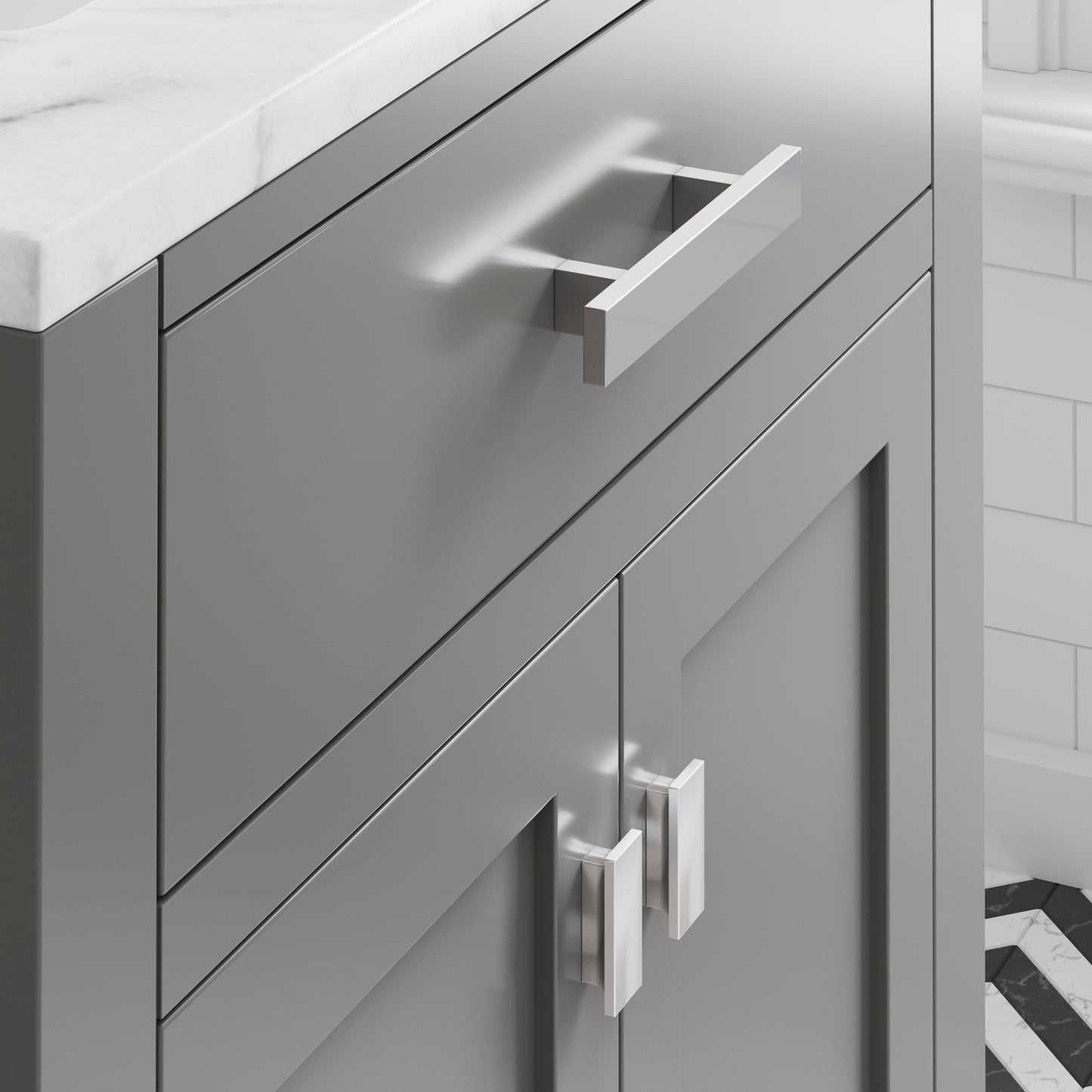 MADISON 30"W x 34"H Cashmere Gray Single-Sink Vanity + Faucets