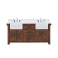 PAISLEY 72"W x 33"H Sierra Rustic Double-Sink Vanity with Carrara White Marble Countertop